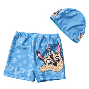 Children's swimming trunks Boys, cartoon Wangwang team Baby Boy Boy Swim Swimming Swimming Hat Hot Spring Beach Swimsuit