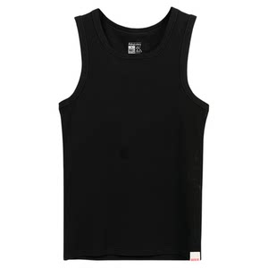 Men's vest pure cotton men's sports fitness I-shaped black square collar thick thread heavy tight boys running sweat absorption