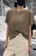 14118 Shilan 2024 여름 스타일 간단한 게으른 프랑스어 지적 라운드 넥 짧은 소매 얇은 편안한 티셔츠 여성을위한