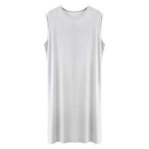 Men's nightgown Modal vest nightgown one-piece pajamas ice silk bathrobe thin sleeveless large size robe skirt summer