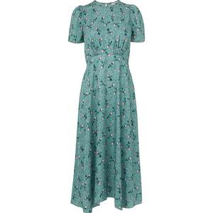 
lkbennett satin silk dress for women summer 100% mulberry silk French temperament high waist floral skirt long skirt