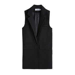 
Soft girl vest women's mid-length Korean version 2025 new fat mm spring suit sleeveless jacket women's vest