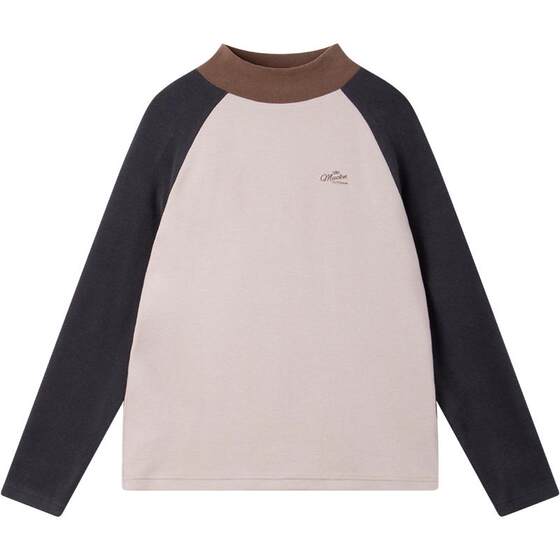 
MUCMUKN [soft velvet anti-static] contrasting color raglan sleeve bottoming shirt mountain style long-sleeved T-shirt tops for boys and girls