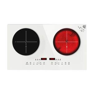 
Passionate and good wife intelligent body sense white double-head flat household desktop embedded thermal induction cooker electric ceramic stove