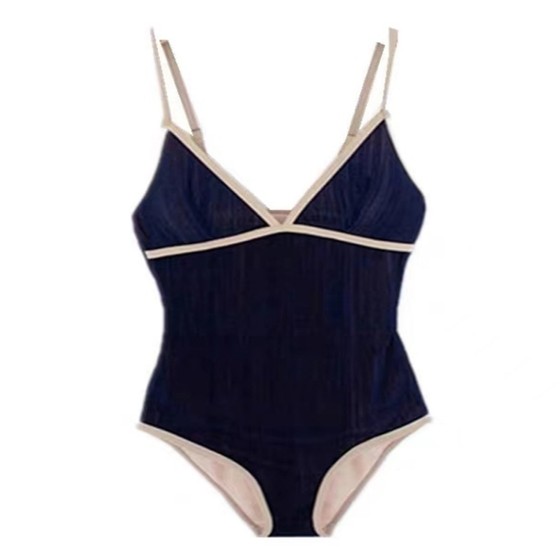 South Korea's deep V back -back sexy pure desire minimalist small breasts triangle swimsuit women's net red same suite cover blouse
