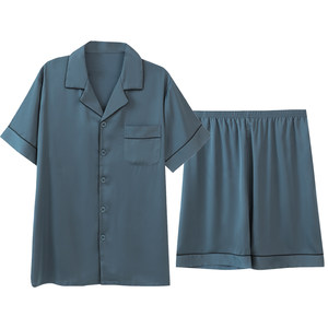 Men's pajamas summer ice silk men's summer short-sleeved suit thin spring and autumn silk home clothes 2026 new style