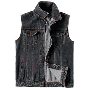 Weizhen Chao Da size Men's denim jacket jacket Male fat man plus fertilizer, increase loose water, wash denim vest autumn
