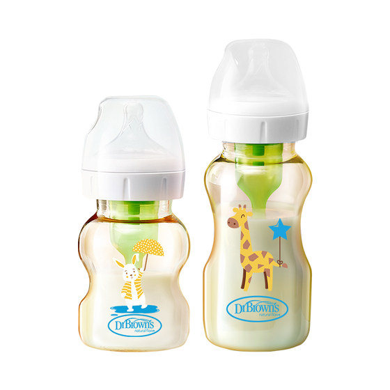 Dr. Brown's baby bottle is born from 0 to 6 months old, 1-2 years old, drinking milk, preventing bloating, ppsu, resistant to falling