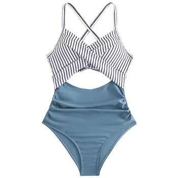 Large size cross cutout sexy, thin conjoined swimsuit girl
