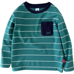 
Children's Class A pure cotton bottoming shirt ~ spring and autumn new style boys' fashion striped long-sleeved T-shirt, medium and large children's round neck top