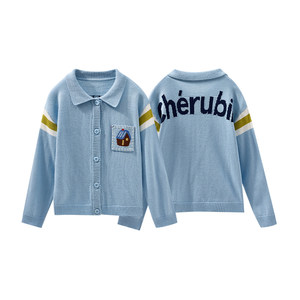 
Q21 Xiaobaifu children's sweater for boys and girls long-sleeved knitted cardigan round neck bottoming shirt spring style A top