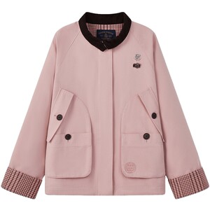 
TeenieWeenie Bear Women's Barn Style Jacket Spring and Autumn Simple Casual Corduroy Spliced Lapel Top