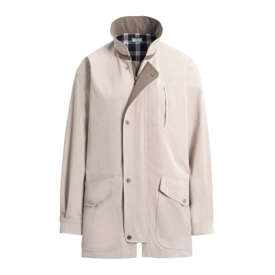 
Sansho vintage retro crisp VTG stitching contrasting color hunting jacket anti-wrinkle environmentally friendly fabric short windbreaker