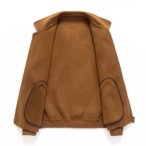 
Dad's clothing 100% pure sheep wool high count men's woolen jacket short autumn and winter zipper double-sided woolen jacket