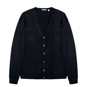 
V-neck cardigan for women OL business commuter worsted fine wool thin cardigan sweater long-sleeved spring, autumn and winter outer wear
