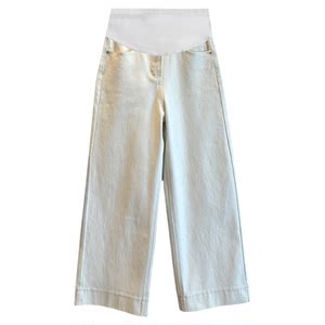 
Pregnant women's nine-point wide-leg jeans, spring and summer thin, belly-supporting, straight-leg leggings to wear during pregnancy.