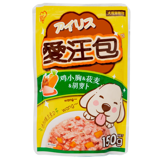 Alice meat grain wet grain bag 150g*8 bag bibimbap dog snack puppies nutritional staple food soft canned small dog

