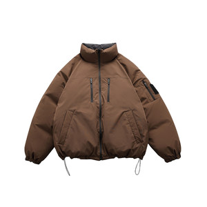 
Men's American retro 90 white duck down double-sided down jacket for men and women winter stand collar warmth thickened cotton coat