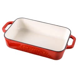 Small happy square baking pan enamel pot double ear oven