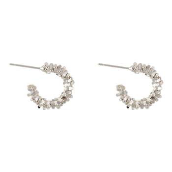 
Cold style shattered silver earrings with light luxury and high-end feel