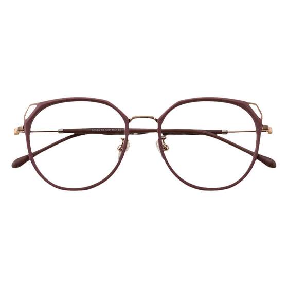 Cat Ear Glasses Frame Female Korean Edition Tide Face Retro Mirror Frame Large Frame Slimous Anti -Allergic purple glasses rack
