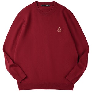 
HLA/Heilan House Horse New Year Series Sweater 26 Spring Round Neck Printed Warm Casual Style Sweater for Men