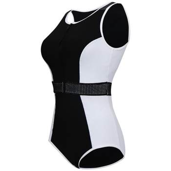 Women's van der Ann's front zipper design one-piece swimsuit
