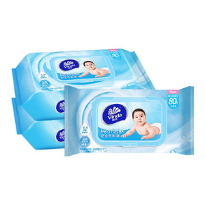 Vida baby wet towel, special gentle cleansing wet paper towel, 80 pieces, 3 packs of newborns without fragrant wet towel