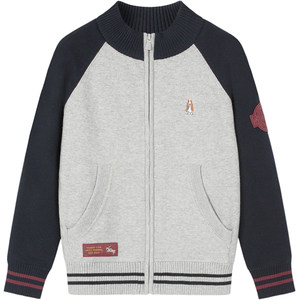 
Hush Puppies children's clothing boys' cardigan sweater 25 autumn and winter new big children's thick knitted sweater plus velvet children's warm sweater