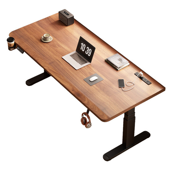 
Solid wood computer desk electric lift table home office study desk bedroom smart gaming table desktop workbench