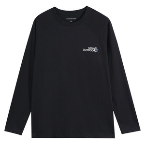 
Metersbonwe long-sleeved T-shirt for men and women, spring mountain style long-sleeved American top, solid color, versatile and trendy inner wear