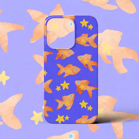 Stars & Fish Illustration Phone Case – iPhone 17, 16, 15, 14, 13