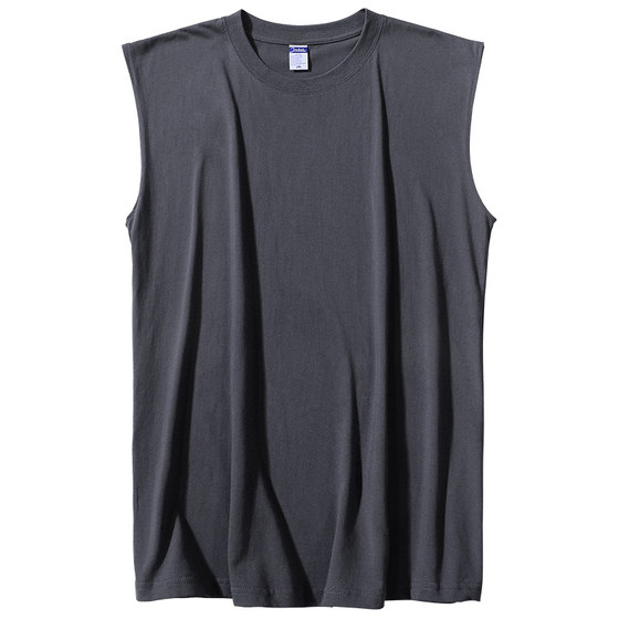 
Japanese heavyweight 240g two-pin pure cotton vest for men and women summer sports breathable solid color sleeveless T-shirt couple style