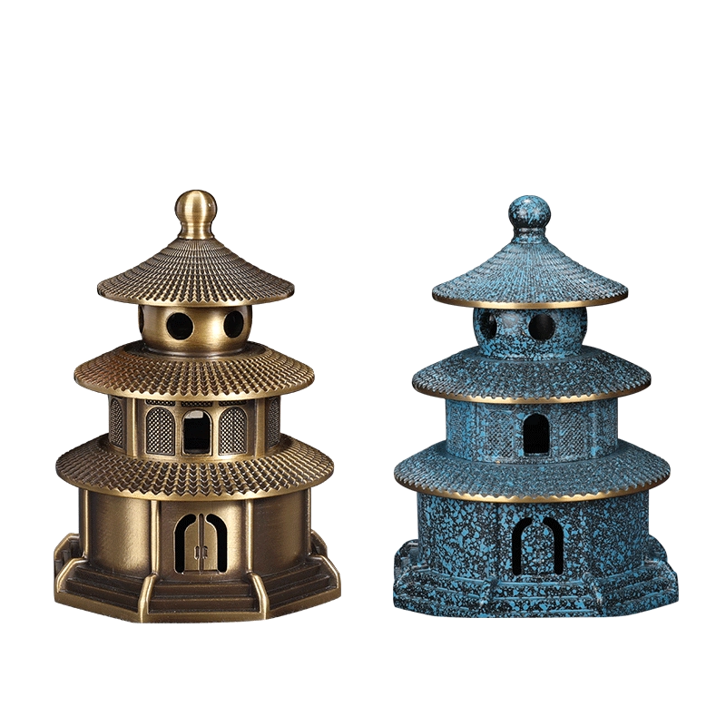 香炉 新象塔 S330. 中国古玩 清代 古銅製 象塔香炉 老銅象薫香炉 高