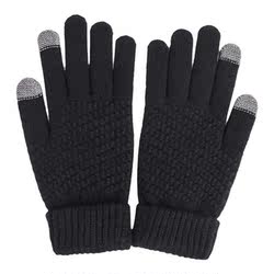 Gloves For Men And Women In Autumn And Winter, Thickened With Velvet, Warm And Cold-proof, Outdoor Cycling Woolen Knitted Fingers, New Touch Screen
