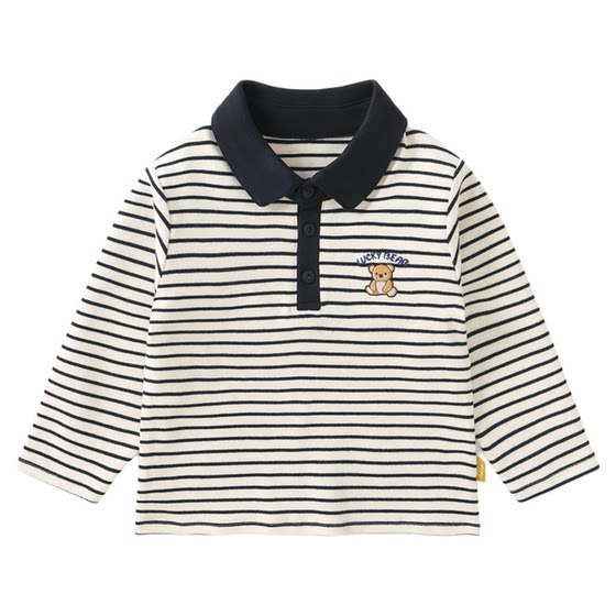
Kaka Panda boys polo collar long-sleeved T-shirt autumn baby clothes children baby girl lapel spring and autumn tops