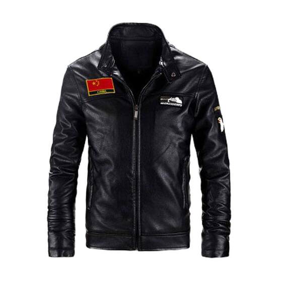Motorcycle cycling clothes leather jacket men's leather pants set men's work clothes plus a set of warmth and windproof wind and windproof
