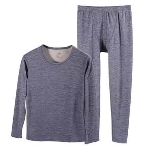 
Langsha down silk hair men's thickened thermal underwear suit for young, middle-aged and elderly people's autumn clothes and bottoming shirts for winter