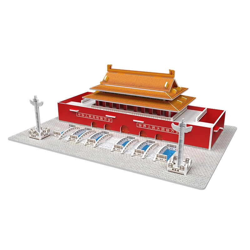 天安門 積み木のおもちゃ 中国建筑の立体建筑模型'