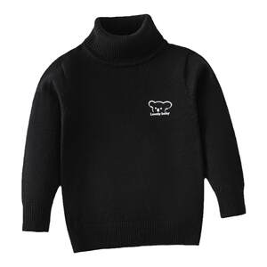 
Children's turtleneck sweater plus velvet thickened small and medium-sized children's autumn and winter clothes boys' sweaters girls baby cotton base shirt