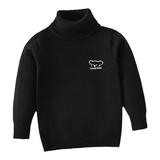 
Children's turtleneck sweater plus velvet thickened small and medium-sized children's autumn and winter clothes boys' sweaters girls baby cotton base shirt