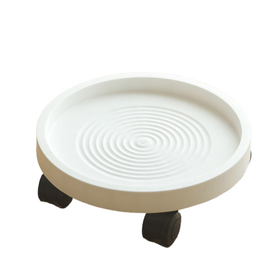 Tempered mobile flower pot tray with pulley pulley water connection tray universal wheel base green plant plastic flower tray bottom