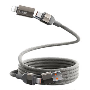 
240W four-in-one super fast charging data cable TypeC two-to-two aluminum alloy USB magnetic braided cable suitable for Apple mobile phones, Huawei, Xiaomi, vivo, OnePlus, oppo, Android tablets and notebooks