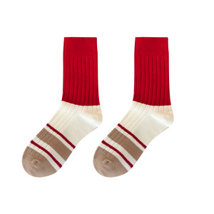 
Red socks women's pure cotton autumn and winter 2026 Year of the Horse mid-socks gift box New Year's gift red stockings
