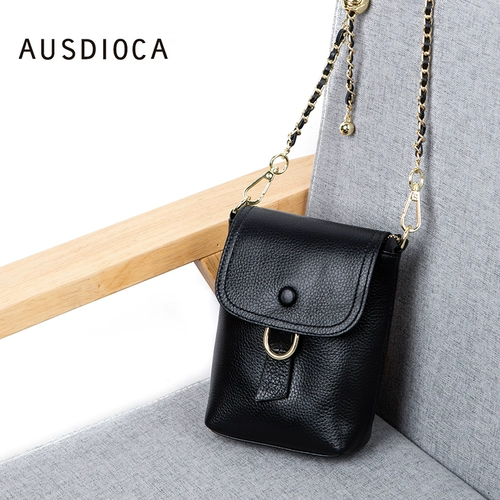 AUSDIOCA/澳迪佳 Сумка для телефона, небольшая сумка для отдыха, универсальная цепь, из натуральной кожи, на цепочке