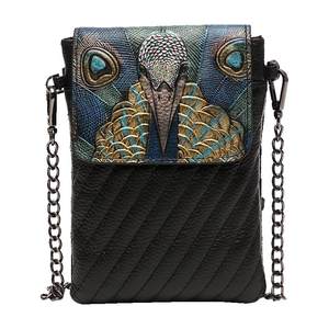 
Women's genuine leather crossbody small bag temperament 2025 spring new ethnic style vertical shoulder mobile phone bag casual bag