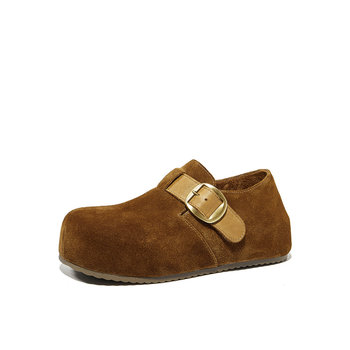 LeeCooper Birkenstock shoes for women 2025 new autumn and winter plus velvet warm cotton shoes inner height increasing women's shoes mango shoes