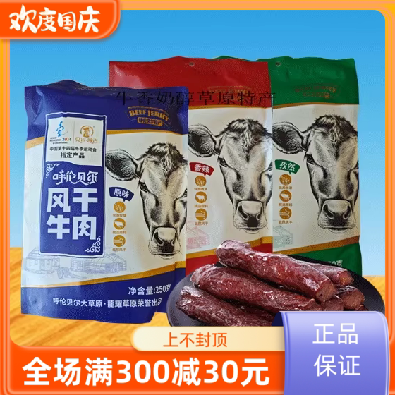 贝尔额吉风干牛肉干250g内蒙古呼伦贝尔特产龙耀草原十四冬指定