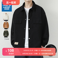 Jeanness Polo Spring/Autumn Button Windproof Coat
