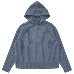 
Mentmate 25AW autumn and winter blended rough pit striped hooded knitted cardigan jacket, simple sweater for men and women
